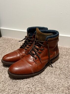 Franco Fortini Dillan Tan/Navy Lace-Up Boot Men's